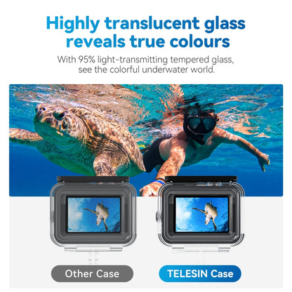 جراب TELESIN مقاوم للماء ومضاد للضباب ومناسب للغوص تحت الماء لكاميرات GoPro Hero11 Black / HERO10 Black / HERO9 Black