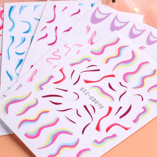 French Style Manicure Sticker Pop Stripe Line Nail Sticker