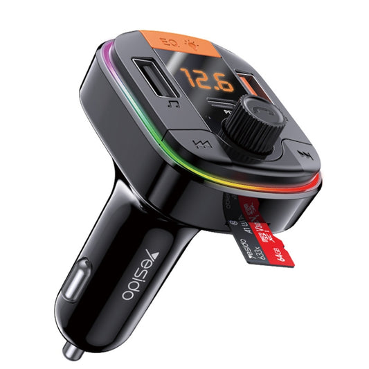 شاحن سيارة Yesido Y45 PD ولاعة سجائر QC شحن سيارة USB بلوتوث شاشة رقمية FM، Y45