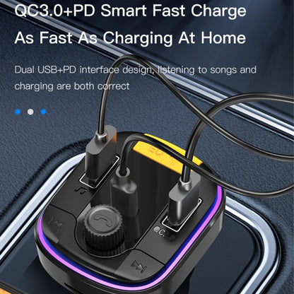 شاحن سيارة Yesido Y45 PD ولاعة سجائر QC شحن سيارة USB بلوتوث شاشة رقمية FM، Y45