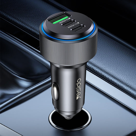 شاحن سيارة سريع من يسيدو Y50 بمنفذ USB 3.0، 30 واط، مصنوع من سبائك الألومنيوم، بتقنية PD، شحن سريع، Y50