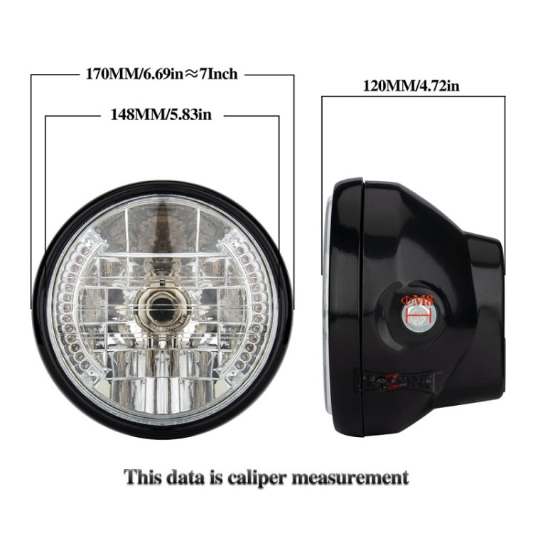 Motorcycle 7 Inch LED Headlight Angel Ring With Steering Function, PE-D7inS01