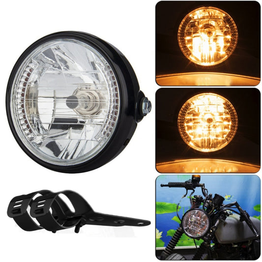 Motorcycle 7 Inch LED Headlamp Angel Ring Steering Function With Bracket, PE-D7inS01TZ 28-36MM, PE-D7inS01TZ 35-43MM