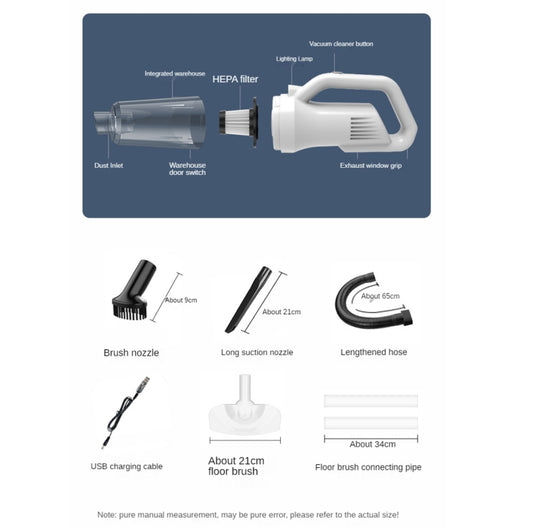 SUITU  ST-6101 120W 35500rpm Cordless Car Vacuum Cleaner,Spec:, Basic 2 Section 7.4V, Upgraded 3 Section 11.1V, Deluxe 3 Section 11.1V