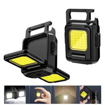 Double Sided COB Flashlight Mini Keychain Light Camping Light, Without Stand, With Stand