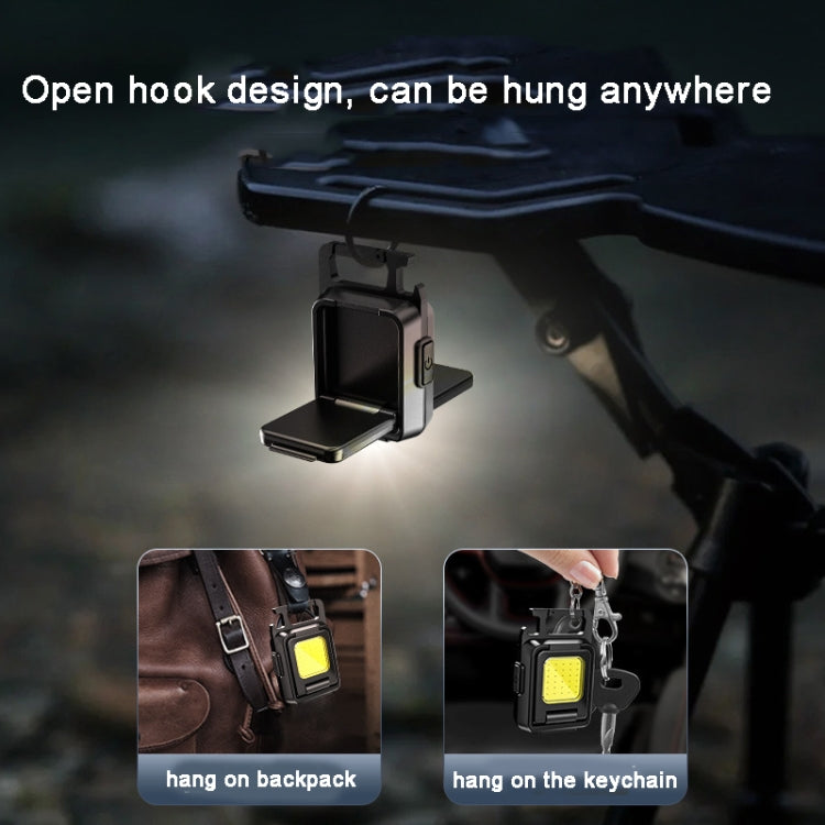 Double Sided COB Flashlight Mini Keychain Light Camping Light, Without Stand, With Stand
