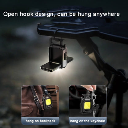 Double Sided COB Flashlight Mini Keychain Light Camping Light, Without Stand, With Stand