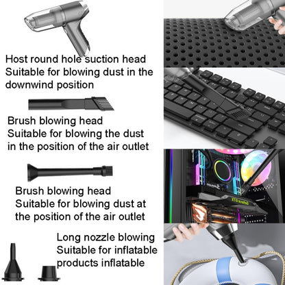 SUITU ST-6671 Wireless Car Vacuum Cleaner Small Handheld Blowing and Suction Dual Use, Style:, Basic Model Black, Basic Model White, Basic Model Black+Floor Brush, Basic Model White+Floor Brush, Brushless Silver Gray, Brushless Dark Green��������������...
