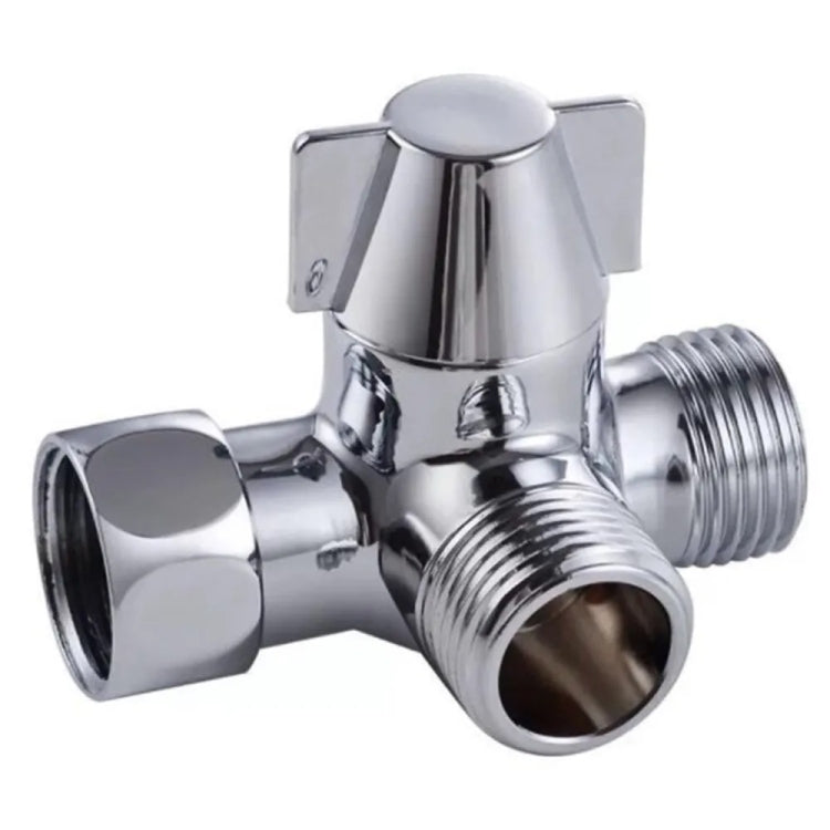 Double Handle Brass 3 Way Shower Arm Diverter Valve Hand Held Showerhead Shower Splitter, Brass