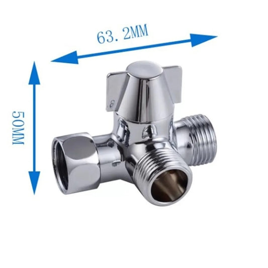 Double Handle Brass 3 Way Shower Arm Diverter Valve Hand Held Showerhead Shower Splitter, Brass