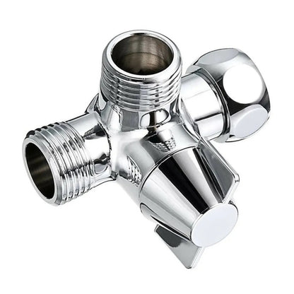 Double Handle Brass 3 Way Shower Arm Diverter Valve Hand Held Showerhead Shower Splitter, Brass