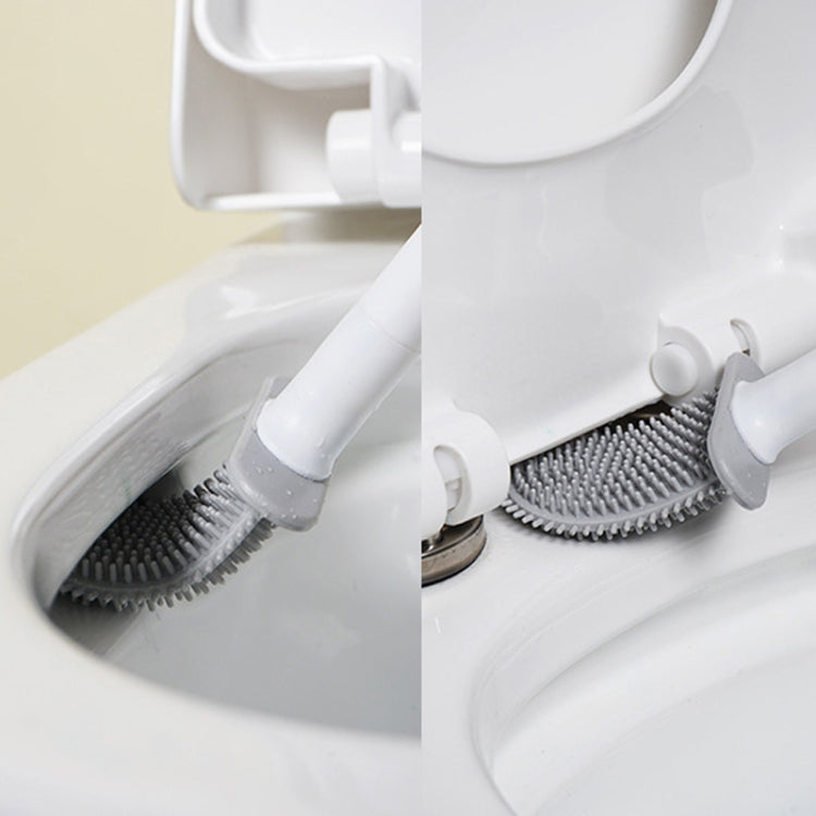 Soft Rubber Toilet Brush Clamp No Dead Space Cleaning Brush, Leakage, Drain