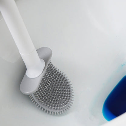 Soft Rubber Toilet Brush Clamp No Dead Space Cleaning Brush, Leakage, Drain