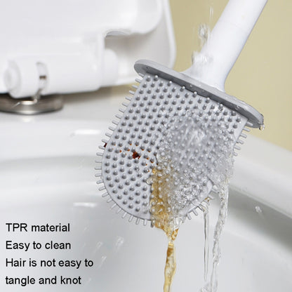 Soft Rubber Toilet Brush Clamp No Dead Space Cleaning Brush, Leakage, Drain