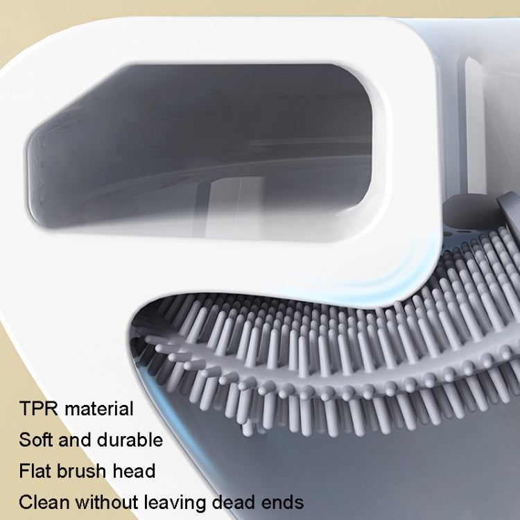 Soft Rubber Toilet Brush Clamp No Dead Space Cleaning Brush, Leakage, Drain
