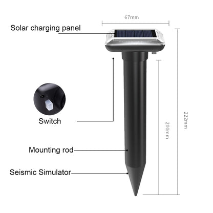 SJZ038 Outdoor Waterproof Solar Ultrasonic Rat Repeller Ultrasonic Animal Repeller