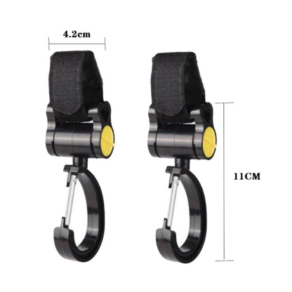 2pcs Universal Baby Stroller Hooks Accessories 360 Degree Sticky Hooks, Sticky Hooks(Pink), Sticky Hooks(Yellow), Sticky Hooks(Black)