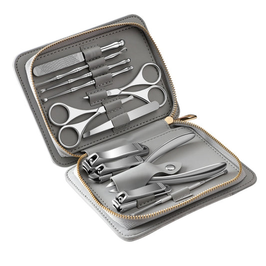 12 in 1 Stainless Steel Nail Trimming and Polishing Tool Set, Bamboo Section, Square Head