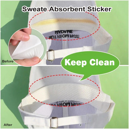 10pcs /Pack Disposable Hat Brim Stickers Shirt Collar Anti-Dirty Sweat-Absorbing Stickers