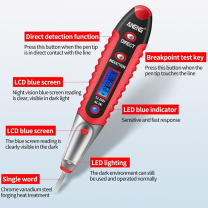 ANENG VD700 2pcs Sound and Light Alarm Non-contact Digital Display Sensor Multi-function Test Pen, Digital Display Pen (Yellow Green), Digital Display Pen (Black Yellow), Digital Display Pen (Black Red)
