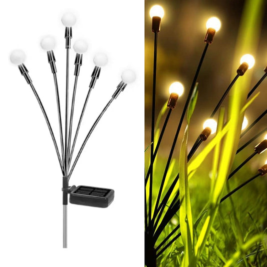 2sets Solar Firefly Lights Christmas Outdoor Garden Waterproof Lawn Lights, 6 Head Warm Light, 6 Head Color Light, 8 Head Warm Light, 8 Head Color Light, 10 Head Warm Light, 10 Head Color Light