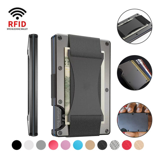 Credit Card Holder Wallets RFID Blocking Slim Metal Card Clip, Black, Grey, Royal Blue, Army Green, Dark Green, Coffee, Fluorescent Green, Carbon Fiber Pattern, Real Carbon Fiber (Light), Real Carbon Fiber (Matte), Red, Blue, Orange, Rainbow�����������...