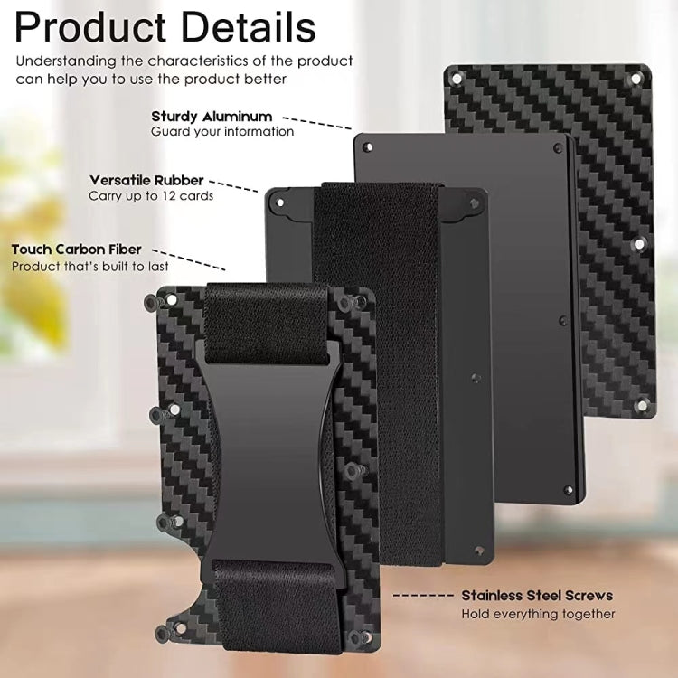 Credit Card Holder Wallets RFID Blocking Slim Metal Card Clip, Black, Grey, Royal Blue, Army Green, Dark Green, Coffee, Fluorescent Green, Carbon Fiber Pattern, Real Carbon Fiber (Light), Real Carbon Fiber (Matte), Red, Blue, Orange, Rainbow�����������...