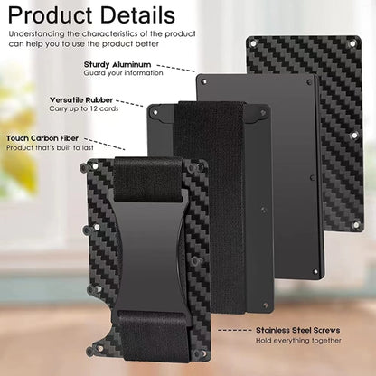 Credit Card Holder Wallets RFID Blocking Slim Metal Card Clip, Black, Grey, Royal Blue, Army Green, Dark Green, Coffee, Fluorescent Green, Carbon Fiber Pattern, Real Carbon Fiber (Light), Real Carbon Fiber (Matte), Red, Blue, Orange, Rainbow�����������...