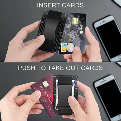 Credit Card Holder Wallets RFID Blocking Slim Metal Card Clip, Black, Grey, Royal Blue, Army Green, Dark Green, Coffee, Fluorescent Green, Carbon Fiber Pattern, Real Carbon Fiber (Light), Real Carbon Fiber (Matte), Red, Blue, Orange, Rainbow�����������...