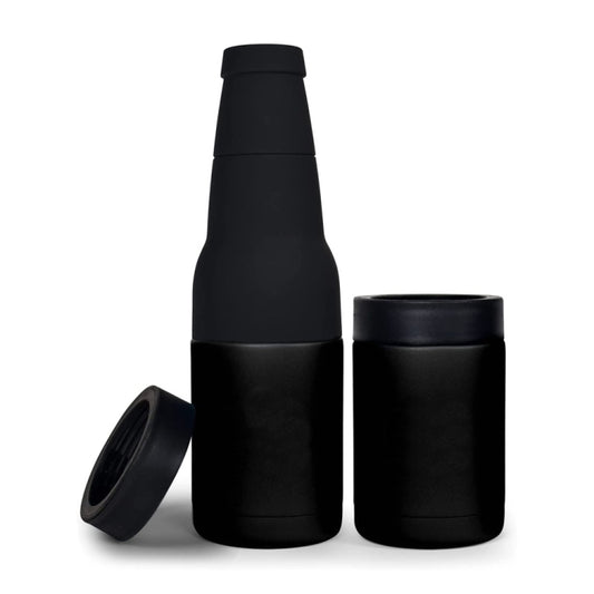 Double Vacuum 12oz Coke Can Insulated Mug 304 Stainless Steel Beer Cooler With Bottle Opener, Black