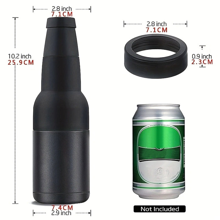 Double Vacuum 12oz Coke Can Insulated Mug 304 Stainless Steel Beer Cooler With Bottle Opener, Black