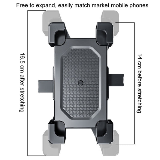 Shockproof Motorcycle Mobile Phone Holder Outdoor Bike Navigation Holder, Rearview Mirror, Handlebars
