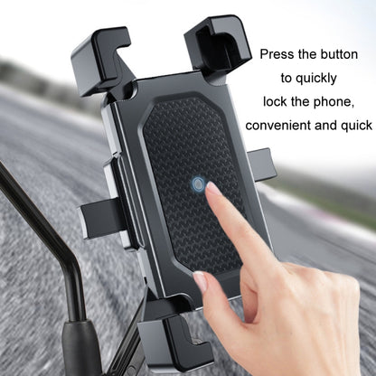 Shockproof Motorcycle Mobile Phone Holder Outdoor Bike Navigation Holder, Rearview Mirror, Handlebars