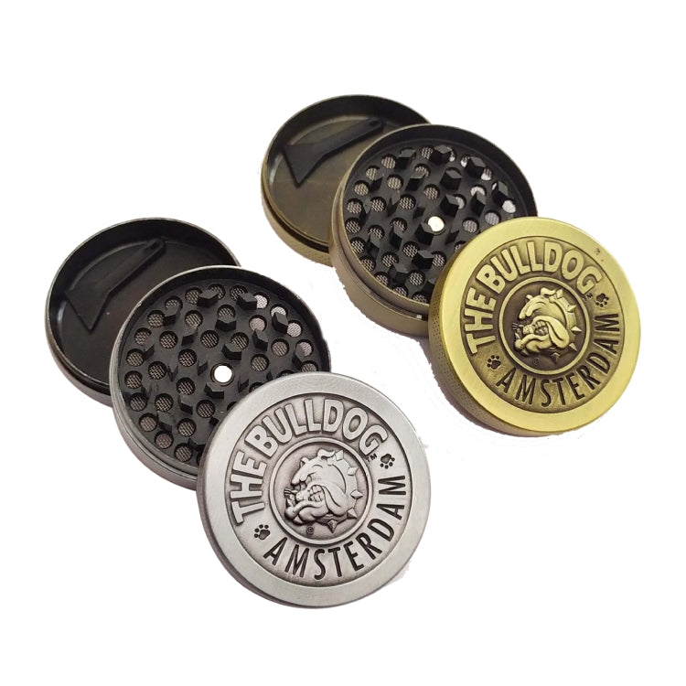 50mm  Bulldog Grinder Tobacco Herb Zinc Alloy Grinders, 3 -layer Bronze, 3-layer Ancient Silver, 4 -layer Bronze, 4 -layer Ancient Silver