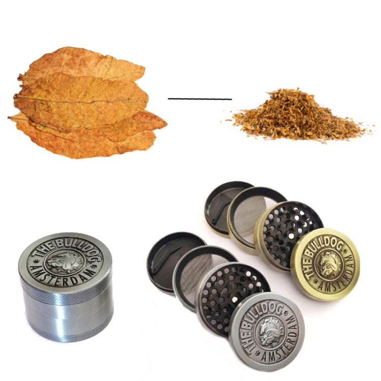 50mm  Bulldog Grinder Tobacco Herb Zinc Alloy Grinders, 3 -layer Bronze, 3-layer Ancient Silver, 4 -layer Bronze, 4 -layer Ancient Silver
