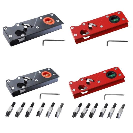 Woodworking Multi-Angle Chamfering Adjustable Depth Hand Planer, Black Planer, Red Planer, Black + 6 Blades, Red + 6 Blades