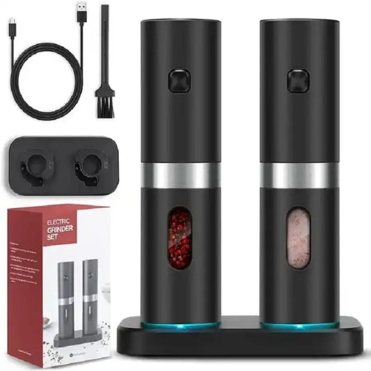 Electric Automatic Salt And Pepper Grinder Set With Charging Base, D2 KYMQ-7C, J2  KYMQ-15C, K2 KYMQ-17C