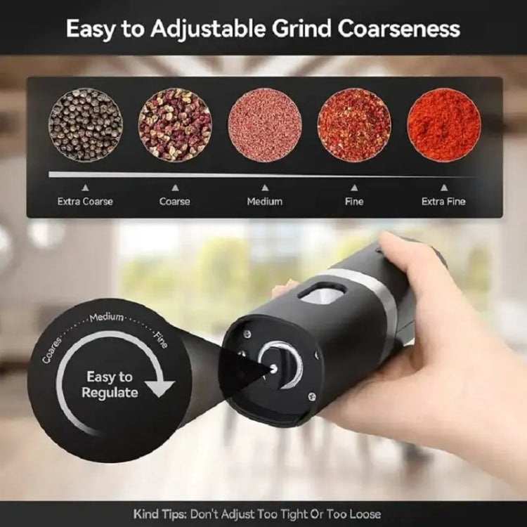Electric Automatic Salt And Pepper Grinder Set With Charging Base, D2 KYMQ-7C, J2  KYMQ-15C, K2 KYMQ-17C