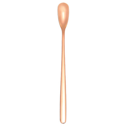 15cm 304 Stainless Steel Spoon Coffee Square Head Spoon Long Handle Mixing Spoon, Stainless Steel Color, Titanium Gold, Rose Gold, Titanium Black, Blue, Purple