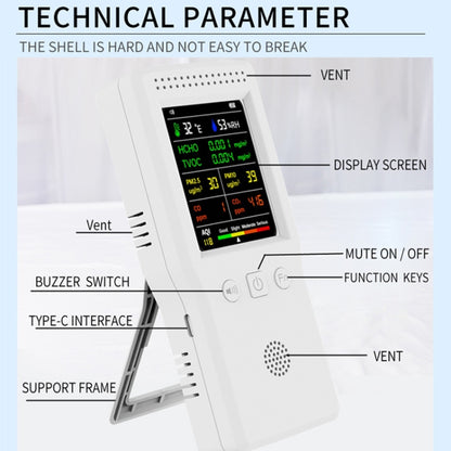 9 In 1 Air Quality Detector Handheld High Precision Formaldehyde Detector
