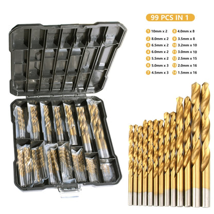 99-in-1  Titanium Drill Bit Set High-Speed Steel Drill Bits