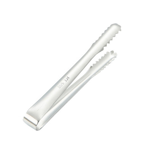With Teeth Non-Slip Stainless Steel Ice Clip Mirror Polishing Coffee Square Sugar Clip, Stainless Steel Color