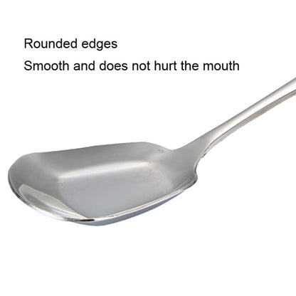 Small 304 Stainless Steel Spoon Glossy Thickened Flat Head Flat Bottom Serving Spoon, Stainless Steel Color, Titanium Gold, Rose Gold, Colorful, Black, Blue