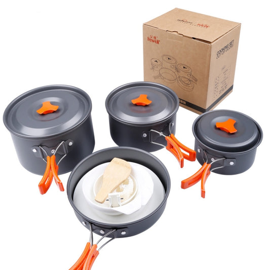 Hewolf HW-K1501 4-5 People Outdoor Aluminum Stove Portable Storage Camping Set