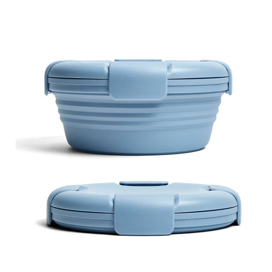 1100ml Silicone Folding Lunch Box  Travel Bowl Microwave & Dishwasher Safe, Blue, Pink, Green, Gray, Black