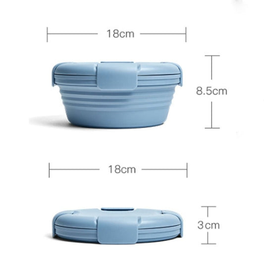 1100ml Silicone Folding Lunch Box  Travel Bowl Microwave & Dishwasher Safe, Blue, Pink, Green, Gray, Black