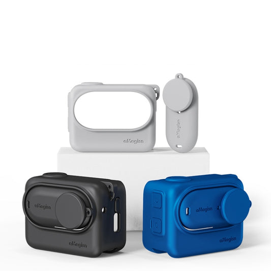 غطاء حماية من السيليكون AMagisn لكاميرا Insta360 GO 3 مع حبل تعليق