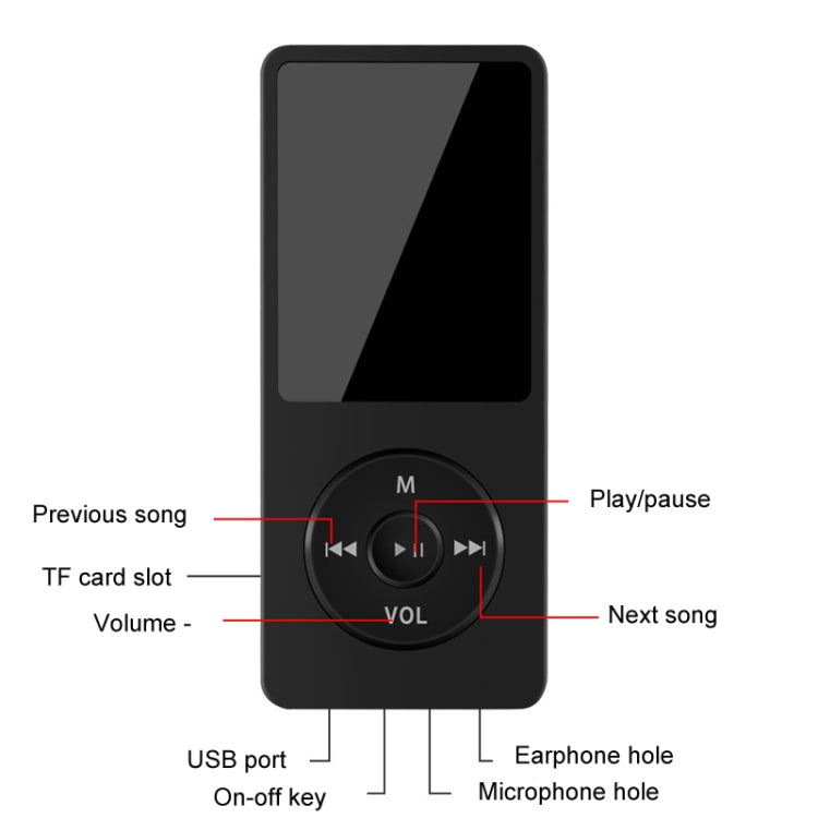 Bluetooth MP3/MP4 Student Walkman Music Player E-Book Playback
