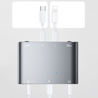 2 In 1 8 Pin+Type-C/USB-C Stereo Dual Channel Sound Card Live Converter