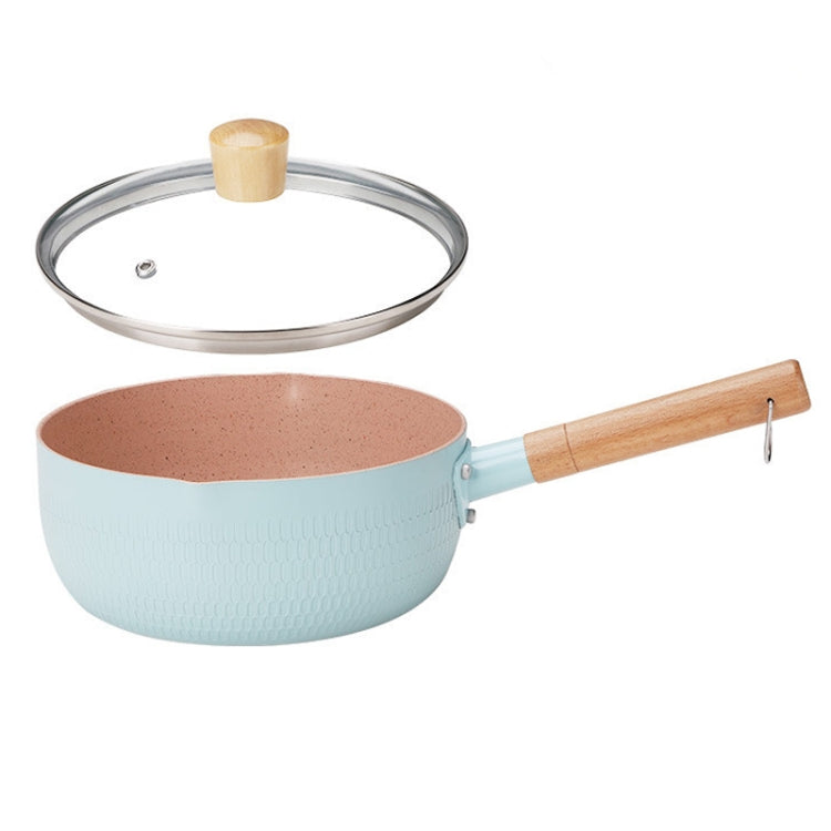 20cm With Cover Boil Instant Noodles Non-Stick Pan Baby Food Supplement Pan Maifan Stone Small Milk Pot, 20cm With Cover Black, 20cm With Cover White, 20cm With Cover Blue, 20cm With Cover Pink